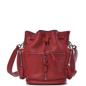 Fendi Bucket Mon Tresor Selleria Red Leather Bag